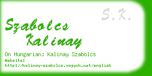 szabolcs kalinay business card